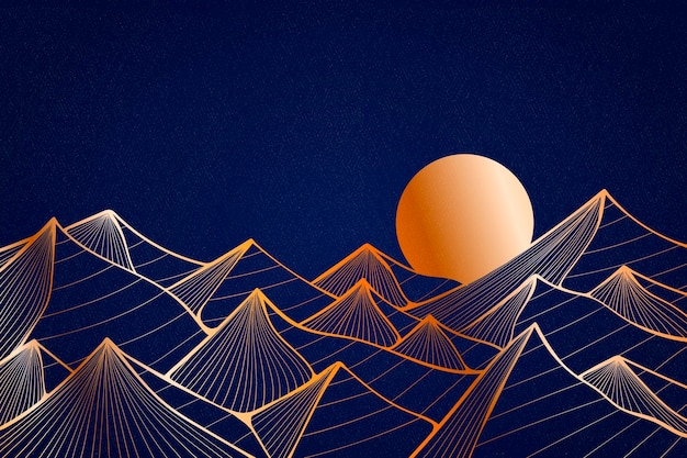 Gratis Vector gradiënt gouden lineaire achtergrond