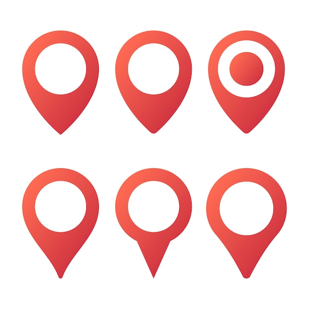 Gratis Vector gradiënt locatie pinnen ingesteld