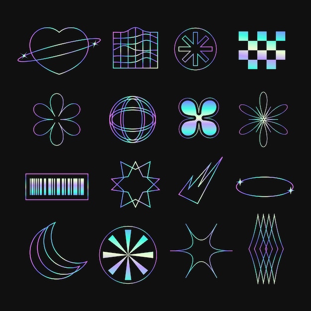 Gratis Vector gradiënt y2k-element
