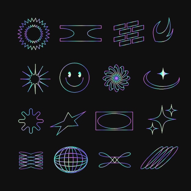 Gratis Vector gradiënt y2k-element