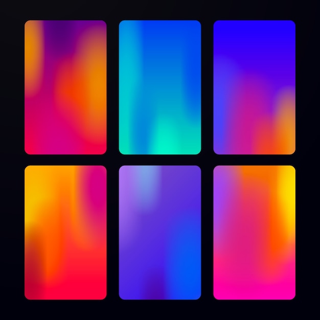 Gratis Vector gradiëntgradiënt kleurenset element