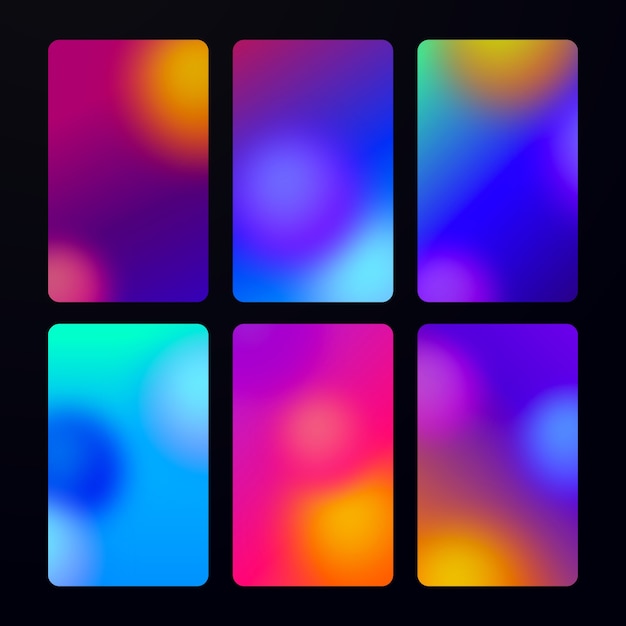 Gratis Vector gradiëntgradiënt kleurenset element