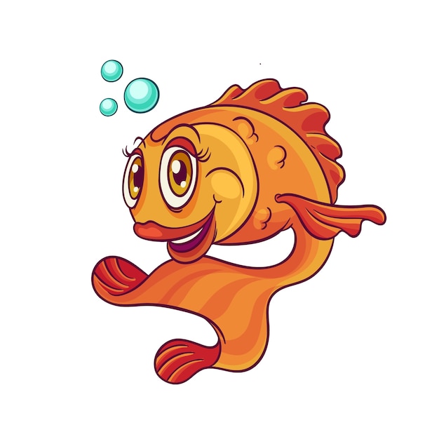 Gratis Vector hand getekend cartoon goudvis illustratie
