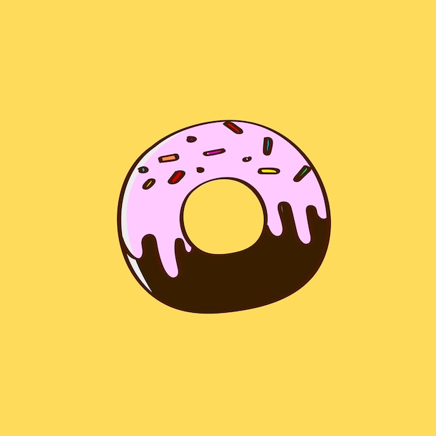 Gratis Vector handgetekende geglazuurde chocolade donut vector