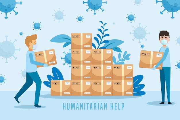 Gratis Vector humanitaire hulp concept