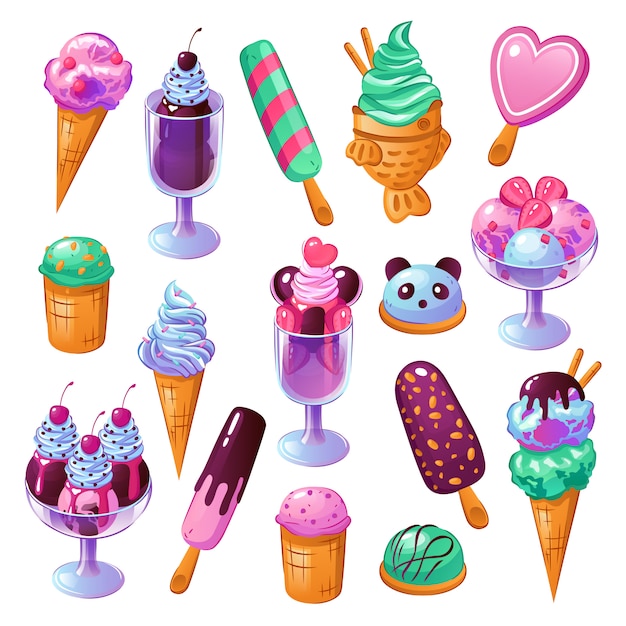 Gratis Vector ijs vector set