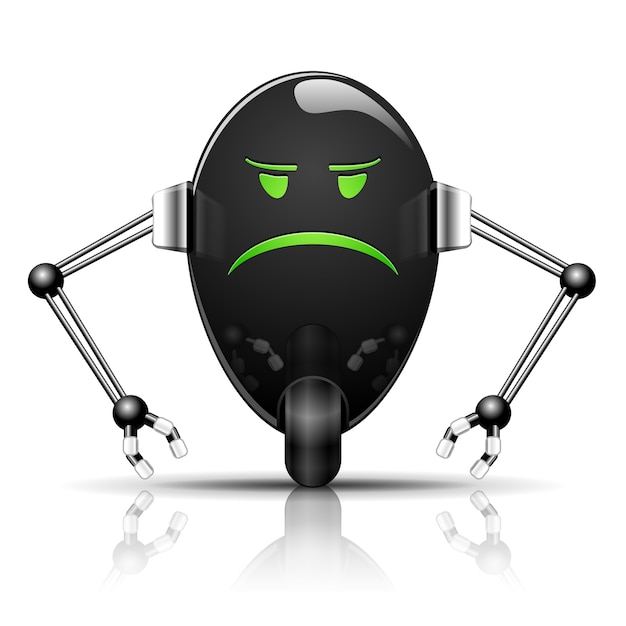 Gratis Vector illustratie robot evil egg grappige cartoon op wit