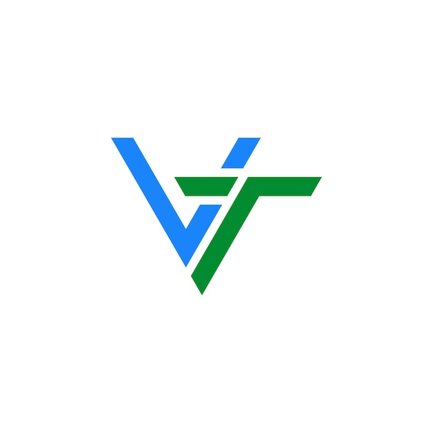 Gratis Vector initialen letter v t logo ontwerp