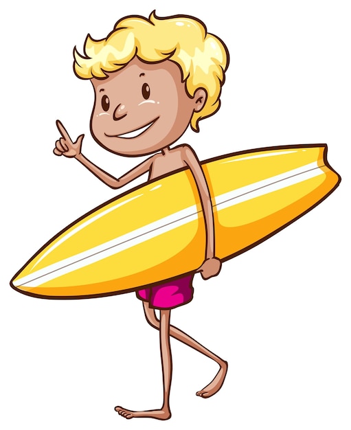 Gratis Vector jongen surfen