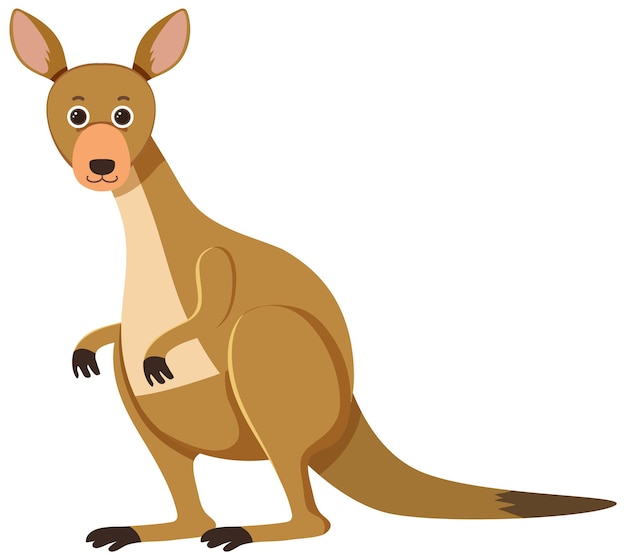 Gratis Vector kangoeroe stripfiguur geïsoleerd