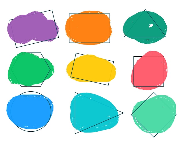 Gratis Vector kleurrijke ovale grungeframes met tekstruimte