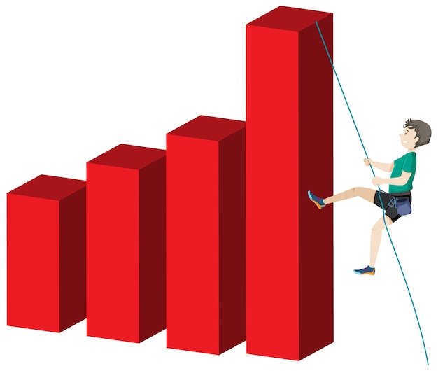 Gratis Vector klimmen op staafdiagram