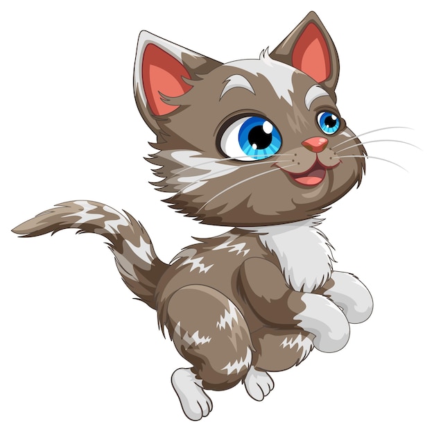 Gratis Vector leuke kat in springen pose vector