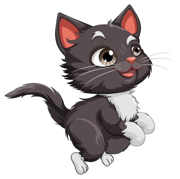 Gratis Vector leuke kat in springen pose vector