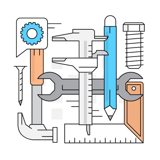 Gratis Vector lineaire tool vector elementen