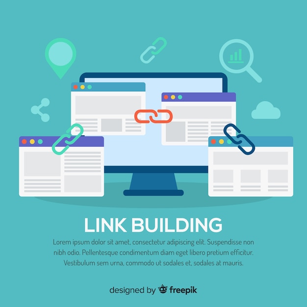 Gratis Vector link bouwconcept