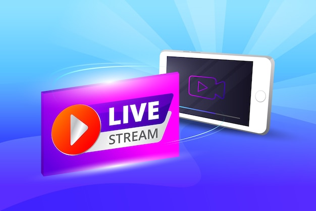 Gratis Vector live stream concept