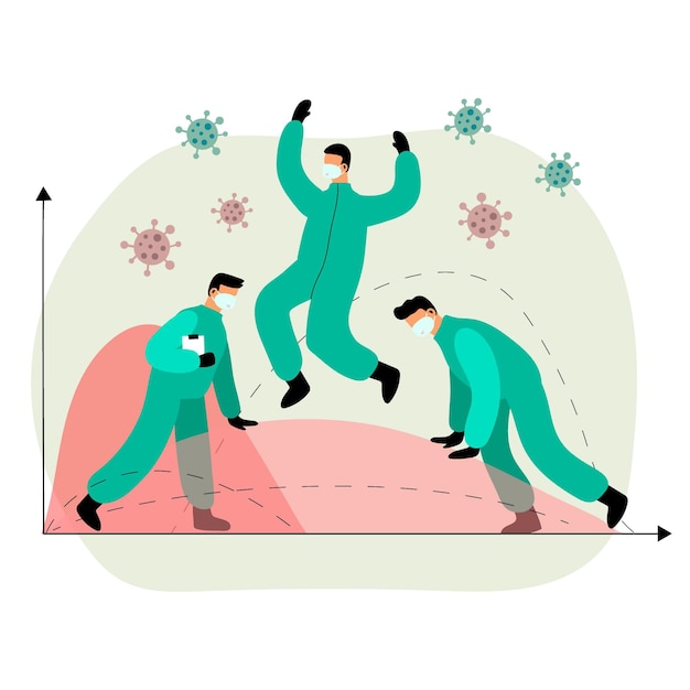 Gratis Vector maak het curve-concept plat