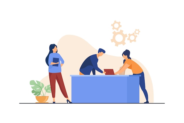 Gratis Vector managers werken samen aan een project