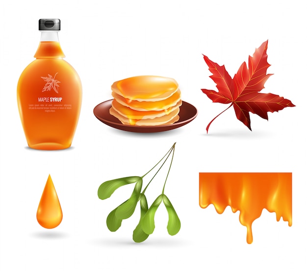 Gratis Vector maple siroop set
