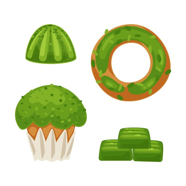Gratis Vector matcha dessertcollectie
