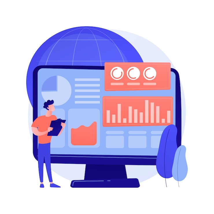 Gratis Vector milieu data analytics abstract concept