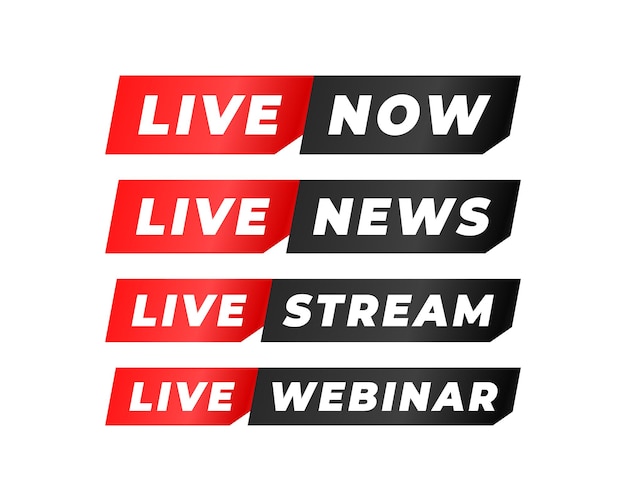 Gratis Vector moderne live streaming sticker voor webmedia