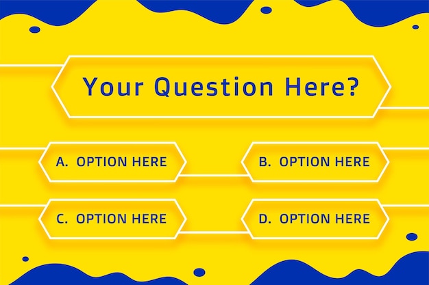 Gratis Vector multiple-optie quiz spel sjabloon in probleemoplossingsconcept