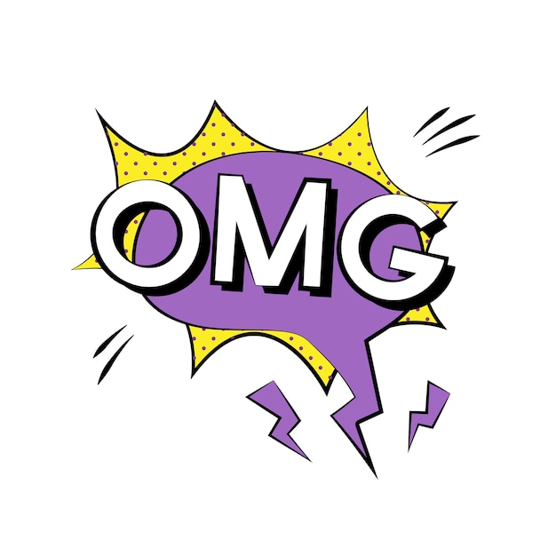 Gratis Vector omg-tekstballonvector