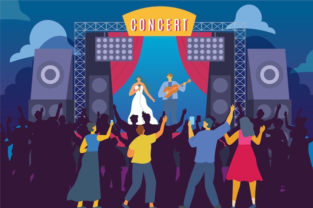Gratis Vector open lucht concert concept
