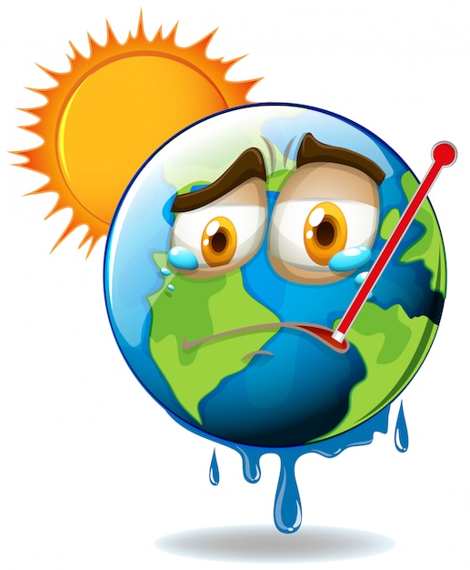 Gratis Vector opwarming van de aarde met smeltende aarde