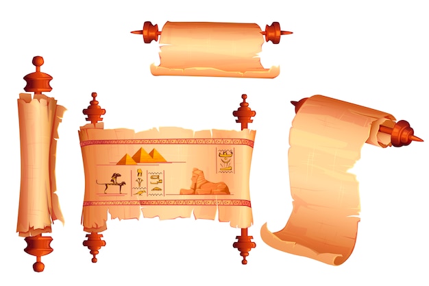 Gratis Vector oude egypte papyrus scroll cartoon vector