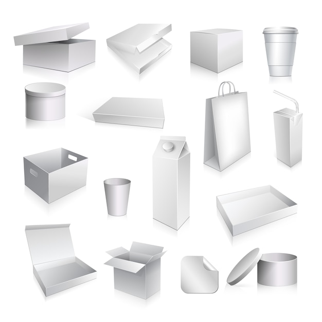 Gratis Vector packaging set blank