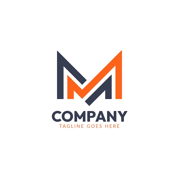 Gratis Vector platte ontwerp mm logo sjabloon