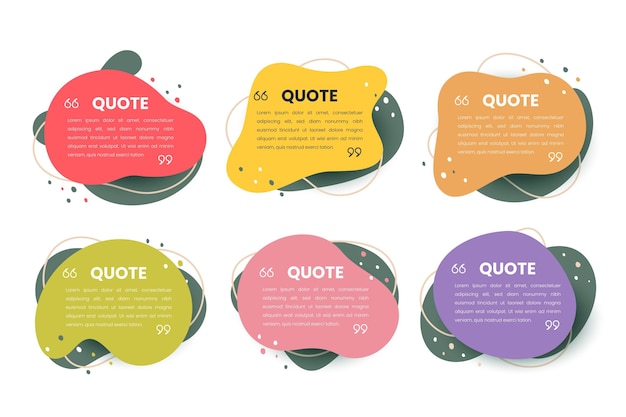 Gratis Vector platte quote box frame-collectie