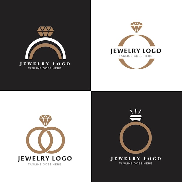 Gratis Vector platte ring logo sjabloonverzameling