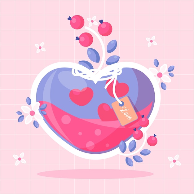 Gratis Vector platte valentijnsdag achtergrond