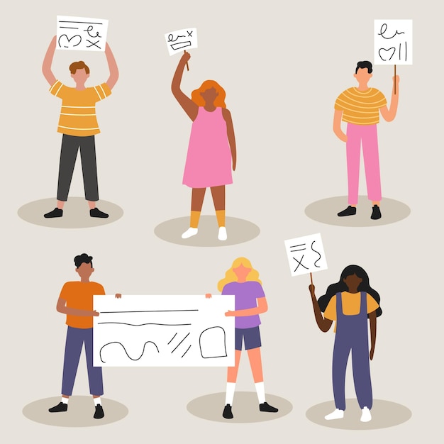 Gratis Vector protesteren tegen racisme concept