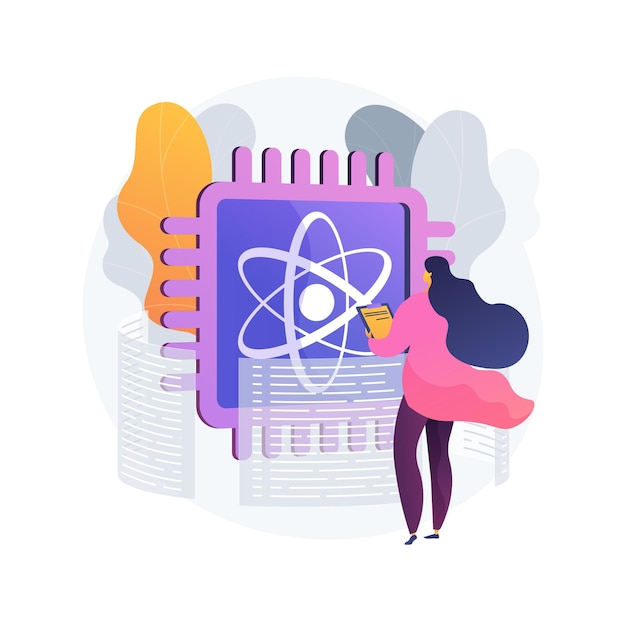 Gratis Vector quantum computing abstract concept illustratie