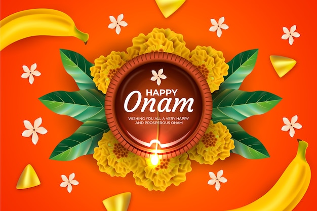 Gratis Vector realistische onam achtergrond
