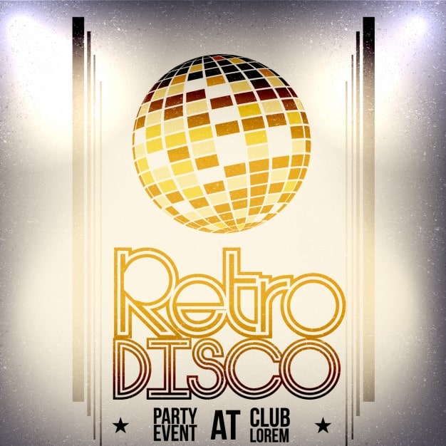 Gratis Vector retro disco poster