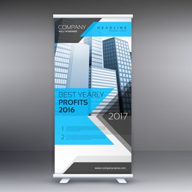 Gratis Vector roll up stand banner template layout