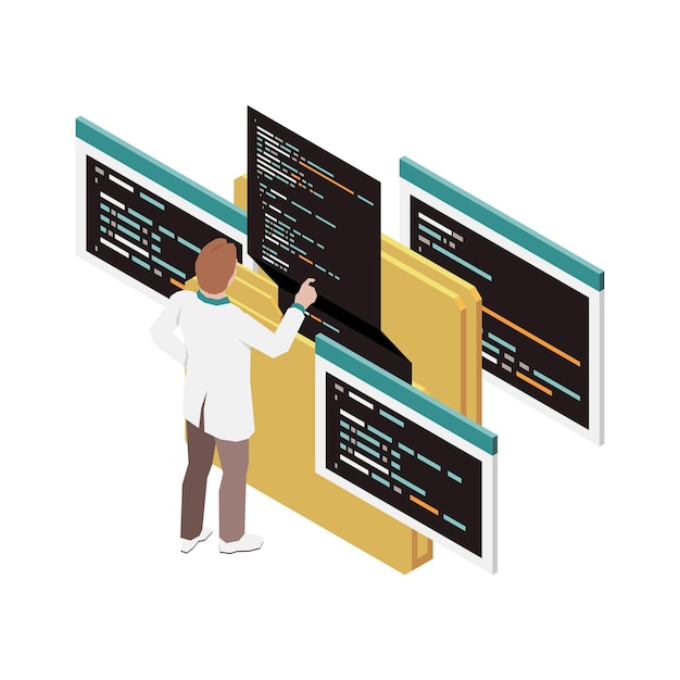 Gratis Vector samenstelling code in mappen