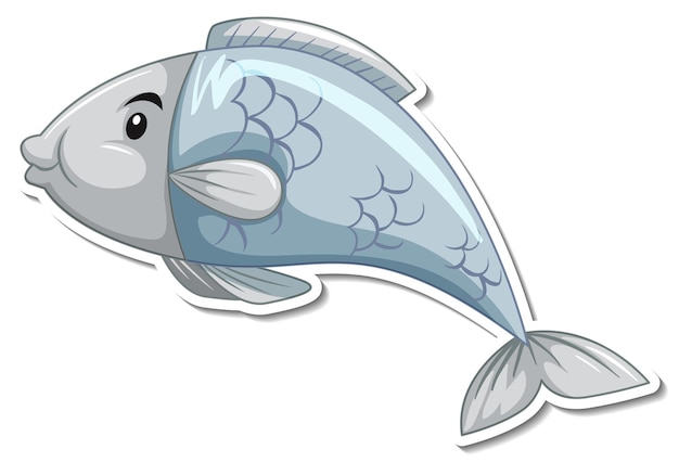 Gratis Vector schattige vis zee dier cartoon sticker