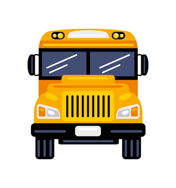 Gratis Vector schoolbus front view geïsoleerd