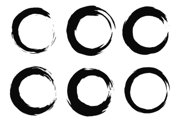 Gratis Vector set penseelstreekcirkels