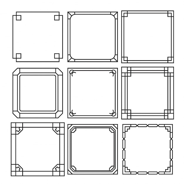 Gratis Vector sierlijsten set