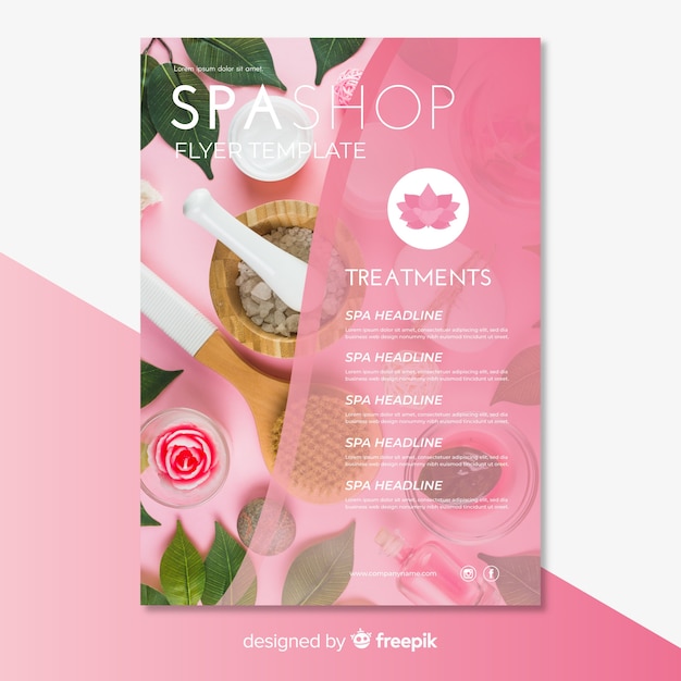 Gratis Vector spa flyer-sjabloon