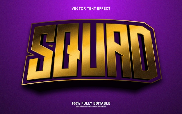 Gratis Vector squad 3d bewerkbaar teksteffect