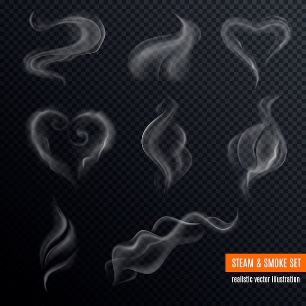 Gratis Vector stoom rook realistische set